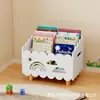 Estantería de Madera para Libros Infantiles con Separadores Ajustables, Estantería de Pie para Sala de Estar, Almacenamiento de Juguetes, Estante de Almacenamiento de Madera Maciza