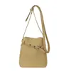Bolsa Feminina com Design de Balde, Moderna e Tendência, com Detalhes em Metal, Bolsa de Ombro Único Transversal, Bolsa Minimalista para o Dia a Dia