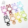 Hebilla de Primavera Pintada de Colores Llavero de Conejito Giratorio Universal Color Caramelo Accesorios para Joyería DIY Aleación de Zinc