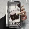 Gato Feliz Es Adecuado para iPhone17Promax Funda Protectora para Teléfono Móvil Dos en Uno 16/15 Simple 14Pro Anticaídas
