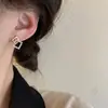 Aretes de Tachuela Dorados Franceses con Circonita para Mujer, Nuevos Aretes Cuadrados, Lujo Ligero, Gama Alta, Únicos, Accesorios para Orejas de Nicho, Mayoreo