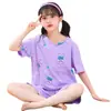 Traje de Manga Corta para Niñas, Pijamas para Niños, Ropa de Verano 100% Algodón para Niñas Pequeñas, Ropa Delgada para Aire Acondicionado, Ropa de Casa para Niños Medianos y Mayores