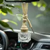 Colgante Perfume para Coche Botella Vacía, Botella de Aromaterapia Desodorante para Coche, Botella de Vidrio de Alta Transparencia con Tapa de Madera de Loto, Fabricante Mayorista de Botellas de Perfume
