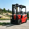 Carretilla elevadora eléctrica de cuatro ruedas para montar, batería de litio, manejo y elevación eléctricos, apilador hidráulico de dos toneladas para carga y descarga
