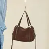 Bolsa Feminina de Couro Genuíno 2026 Novo Estilo Estilo Francês Preguiçoso Bolsa Boston Casual Versátil Moderna Bolsa de Ombro Transversal