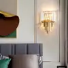 Lámpara de Pared de Cristal de Lujo Ligero para Dormitorio Mesita de Noche, Lámpara de Pared Minimalista Moderna Nórdica para Fondo de Sala de Estar, Luz de Vestíbulo de Villa de Lujo