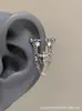 Nova Corrente Cruzada de Diamante Rosa Pingente em Forma de U Brincos Stud Frescos para Mulheres Studs Doces Frescos Individuais para Cartilagem da Orelha Joias Exquisitas para o Umbigo
