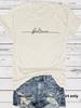 Camiseta Casual Europea y Americana Estampado de Patrón de Letras Transfronteriza Verano Cuello Redondo Manga Corta Tops Confeccionados para Mujer Pedidos de Comercio Exterior