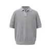 Ropa para Hombre Beijie 2026 Verano Nuevo Estilo Patchwork Cuello Solapa Falso Dos Piezas Camiseta Top de Punto de Manga Corta para Hombre