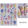 Pegatinas de uñas de mariposa roja en línea al por mayor libro rojo pequeño mariposa colorida láser flor 5D relieve tridimensional pegatinas adhesivas