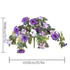 Popular Arranjo de Flores Artificiais de Glória da Manhã com 12 Galhos Cesta de Flores de Pétalas para Exterior Decoração de Planta de Jardim Paisagismo Cesta de Flores Artificiais