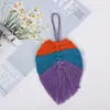 Colgante de hoja con borla de color Accesorios DIY borla de hilo de algodón creativo colgante de bolsa para bolso accesorios de ropa estilo étnico