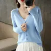 Cárdigan de punto transfronterizo, cárdigan suéter talla grande para mujer, cárdigan de corte holgado, abrigo corto de otoño e invierno, abrigo de manga larga para mujer