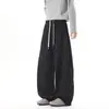 Calças Casuais Tendência Estilo Coreano com Design Xadrez Novo Outono 2026, Calças Tendência Retas com Caimento Fluido, Calças Longas Plus Size de Modelagem Solta para Homens