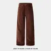 Pantalones de pana de color café, nuevos para otoño e invierno, estilo coreano, versátiles, modernos, de marca, cómodos, holgados, unisex, de pierna recta