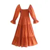 Vestido Feminino Outono 2021 Estilo Europeu e Americano Novas Ideias Laço Slim Fit 9469