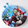 Conjunto de Festa Infantil de Aniversário dos Vingadores Bandeirola Copo de Papel Prato de Papel Máscara Conjunto de Louça de Mesa para Festa