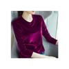 Camiseta Base Cálida de Manga Larga con Cuello Redondo, Capa Interior de Terciopelo para Otoño/Invierno 2025, Versátil Casual, Tallas Grandes