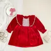 Vestido de Navidad para niña, vestido rojo de encaje, mameluco para bebé, enterizo, ropa para hermanos niños
