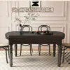 Mesa de jantar e cadeira de madeira maciça estilo antigo francês, combinação para casa, apartamento pequeno, retrô, Fangyuan, mesa de jantar dobrável extensível de dupla finalidade