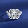 Transmisión en Vivo Transfronteriza Más Vendidos Anillos Imitación Moissanita para Mujer, Un Quilate, Seis Garras, Varios Estilos, Anillos de Boda Estilo Ins, Anillos de Pareja, Suministro de Joyería