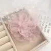 Adorno de Cabeça com Flores, Grampo de Cabelo com Flores, Presilha Lateral de Organza Atmosférica, Acessórios de Cabelo Rosa de Fada para o Festival do Meio Outono, Acessórios de Praia