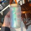 Vaso Mason de Vidrio por Sublimación de Tinta Tapa de Bambú Degradado Colorido Vaso Mason Verano Bebida Fría Té con Leche Jugo Arcoíris Vaso Mason de Vidrio