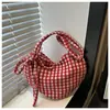 Bolso Cuadros Relajante de Gran Capacidad para Mujer 2025 Nuevo Bolso de Hombro para Viaje de Otoño e Invierno Bolso Tote para Estudiante Universitario