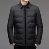 Suministro transfronterizo exclusivo de nuevas chaquetas de plumón de ganso para hombre de otoño e invierno, casual de negocios, cuello de solapa, lujo ligero, chaqueta cálida de plumón de ganso