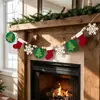 Exclusivo para ventas transfronterizas: Guirnalda de fieltro navideña con renos, copos de nieve, cuentas de madera, banderines con letras, pancarta, decoración para chimenea, envío OEM disponible