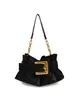 Bolso de Hombro Tipo Tote Nube de Cuero Suave Plegado de Moda para Mujer con Hebilla de Cinturón Versátil Bolso de Mano Estilo Biker