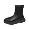 Botas Martin Plataforma com Solado Grosso e Zíper Traseiro, Estilo Britânico Emagrecedor Chelsea Boots para Mulheres, Botas Curtas Versáteis, Novo Estilo Primavera 2026
