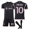 Conjunto de camiseta de visitante de Miami n.° 10 Messi de la Major League Soccer, uniforme de equipo para niños, talla 23-24