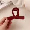 Clip de Pinza de Agarre con Lazo Rojo de Alta Gama Francés para Niña en la Parte Posterior de la Cabeza Elegante Pasador para Cabello Semi-recogido Adorno para el Cabello Pinza de Tiburón para el Cabello