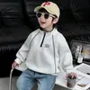 Moletom infantil, coleção primavera/outono, novo estilo 2026, blusa infantil casual e estilosa, peça base com zíper parcial estilo coreano