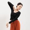 Ropa de Práctica de Danza Moderna Top para Mujer Primavera y Otoño Adulto Modal Traje de Danza Clásica China Yoga Cuerpo Manga Larga