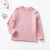 [en stock suéter de cuello redondo liso de punto acanalado para otoño e invierno de niña suéter suave y elástico rosa para bebé niña suéter para mujer]