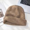 Gorro de Lana con Lentejuelas de Doble Capa para Mujer, Gorro Grueso de Doble Capa Cálido, Gorro de Montón Artístico y Elegante, Gorro Frío para Estudiantes Todo-partido