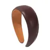 Diadema de Cuero de Ala Ancha de Color Puro Estilo Hong Kong para Otoño e Invierno de He Ming, Retro y de Gama Alta, Pequeño Accesorio para el Cabello Versátil para el Uso Diario que Resalta el Rostro