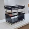 Estante de Almacenamiento para Fregadero de Cocina, Estante de Almacenamiento en Capas para Condimentos, Estante Organizador para Baño, Ahorrador de Espacio y Extensible