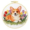 Transfronteiriço Novo Produto Bordado DIY Série Cachorro Kit de Material de Tecido Feito à Mão Corgi Criativo Artesanato Manual Inglês
