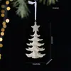 Nuevo Colgante de Plástico Blanco con Copos de Nieve Brillantes, Mariposa Árbol de Navidad Bolsa de Regalo Caramelo Colgante Pequeño Decoración de Carrillón de Viento
