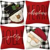 Capas de almofada de Natal outono e inverno transfronteiriças, capas de almofada de sofá, almofadas decorativas de linho estampadas, atmosfera de Natal no atacado
