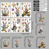 Brup Adesivo Eletrostático Dupla Face Mesma Cor Feliz Páscoa Coelho Multicaracter Ovos Janela Hs-Jd4901C