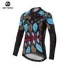 Ropa de Ciclismo de Otoño Xingheng Hoja para Mujer Nueva Ropa de Ciclismo Transpirable y Pantalones Ropa de Ciclismo Estampada Top Largo