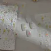 Novos Adesivos de Unha para Nail Art de Buquê de Dia dos Namorados Flores Coloridas em Relevo Estilo Fresco Adesivos de Unha Adesivos de Laço Venda por Atacado