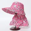 Sombrero de Sol de Cara Completa con Protección para el Cuello para Mujer, Ala Ancha, Transpirable, Color Sólido, Adecuado para Recoger Té y Actividades al Aire Libre, Directo del Fabricante