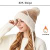 Gorro de Punto para Mujer Nuevo Otoño e Invierno Europeo y Americano Orejas de Gato de Dibujos Animados Gorro de Lana Elástico Protección para las Orejas con Tres Pompones Gorro con Forro Polar