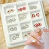 Joyería para Uñas con Corazón de Melocotón Hueco de Venta Caliente Transfronteriza Joyería para Uñas Portátil de Diamante de Aleación Amorosa Tridimensional Día de San Valentín