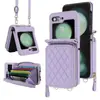 Adecuado para Samsung Z Flip7 Estuche para Teléfono Móvil Plegable de Pantalla Pequeña Flip6 Cremallera Soporte para Tarjetas Correa Cruzada Cubierta Protectora Anti-Caída